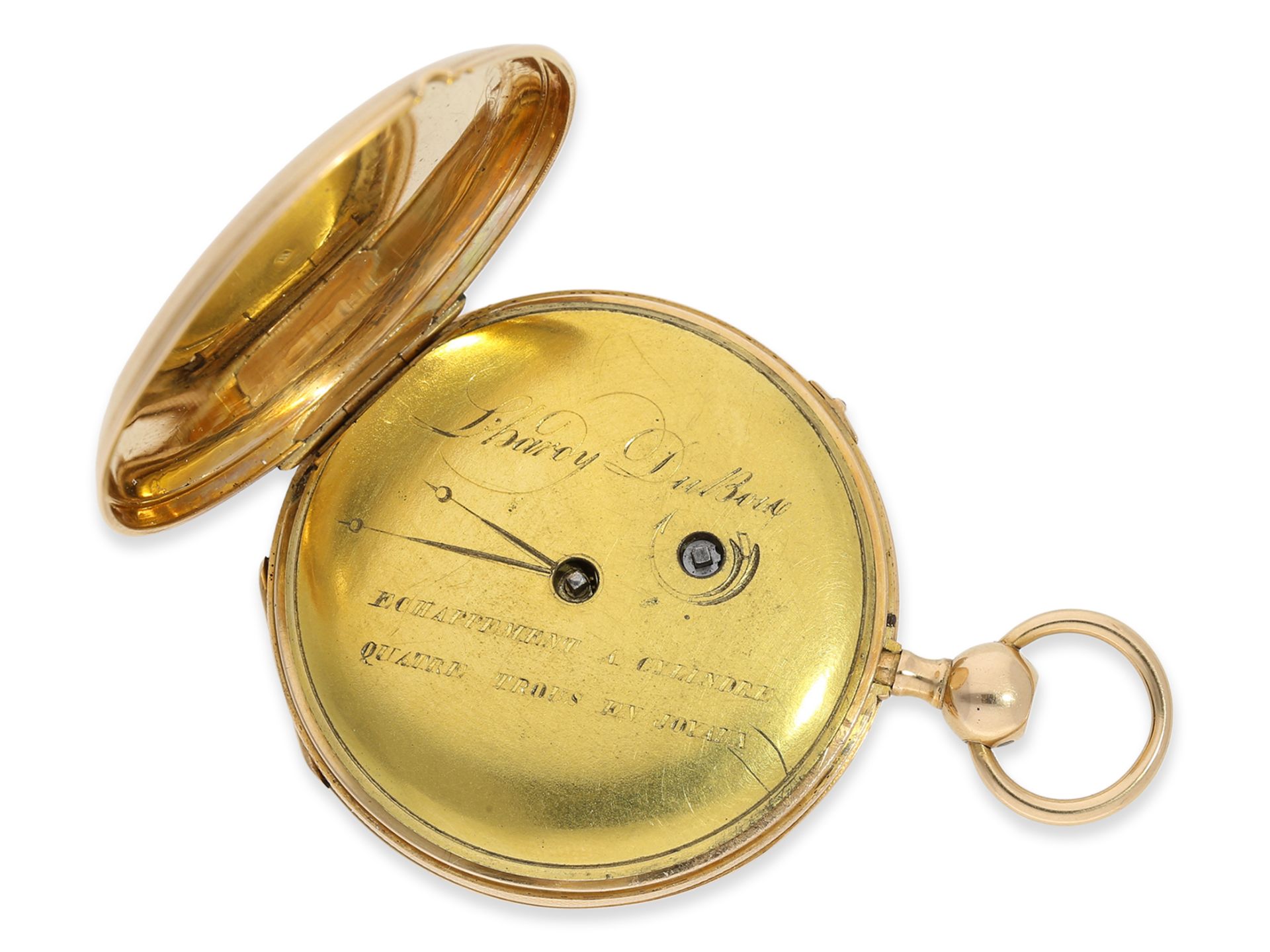 Taschenuhr: feine Zylinderuhr mit Repetition, L'Hardy Dubois, ca.1820 - Bild 3 aus 6