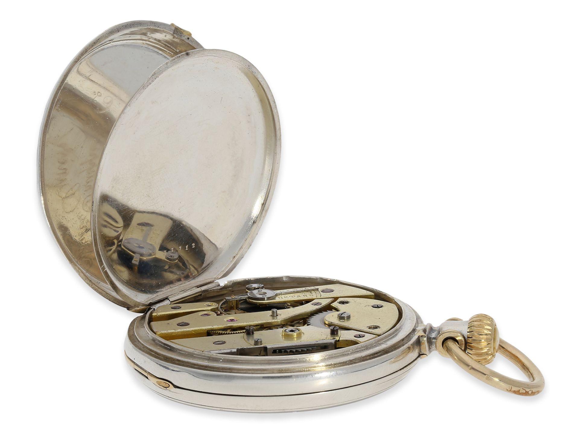 Taschenuhr: frühe, einzigartige Patek Philippe Taschenuhr, Ankerchronometer mit frühem Kronenaufzug  - Bild 3 aus 5