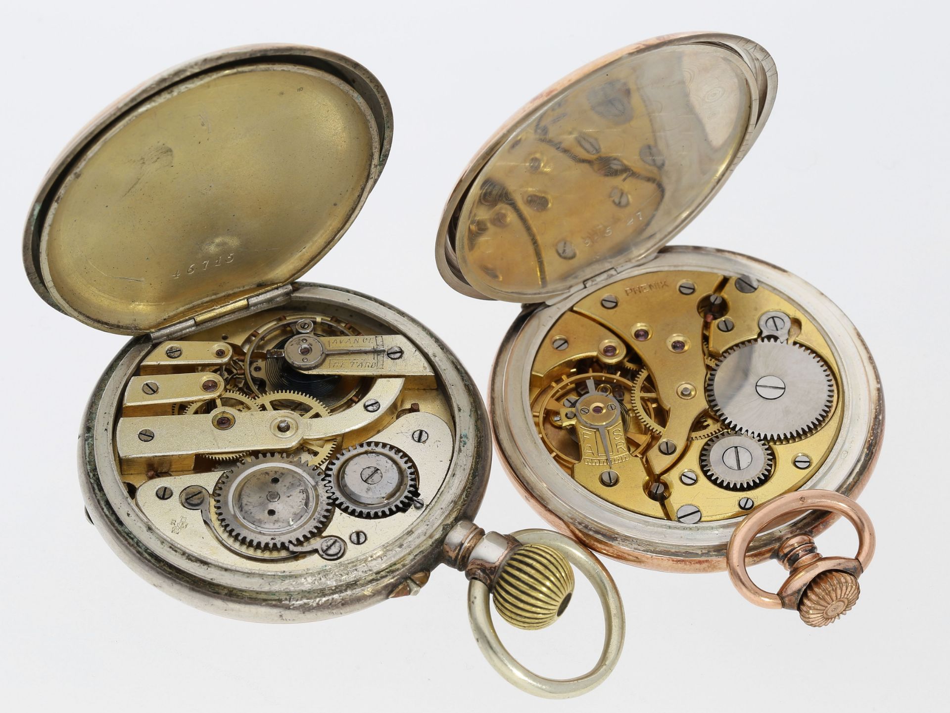 Taschenuhr: 2 seltene Taschenuhren mit 24h-Zifferblatt, ca.1900 - Image 3 of 3