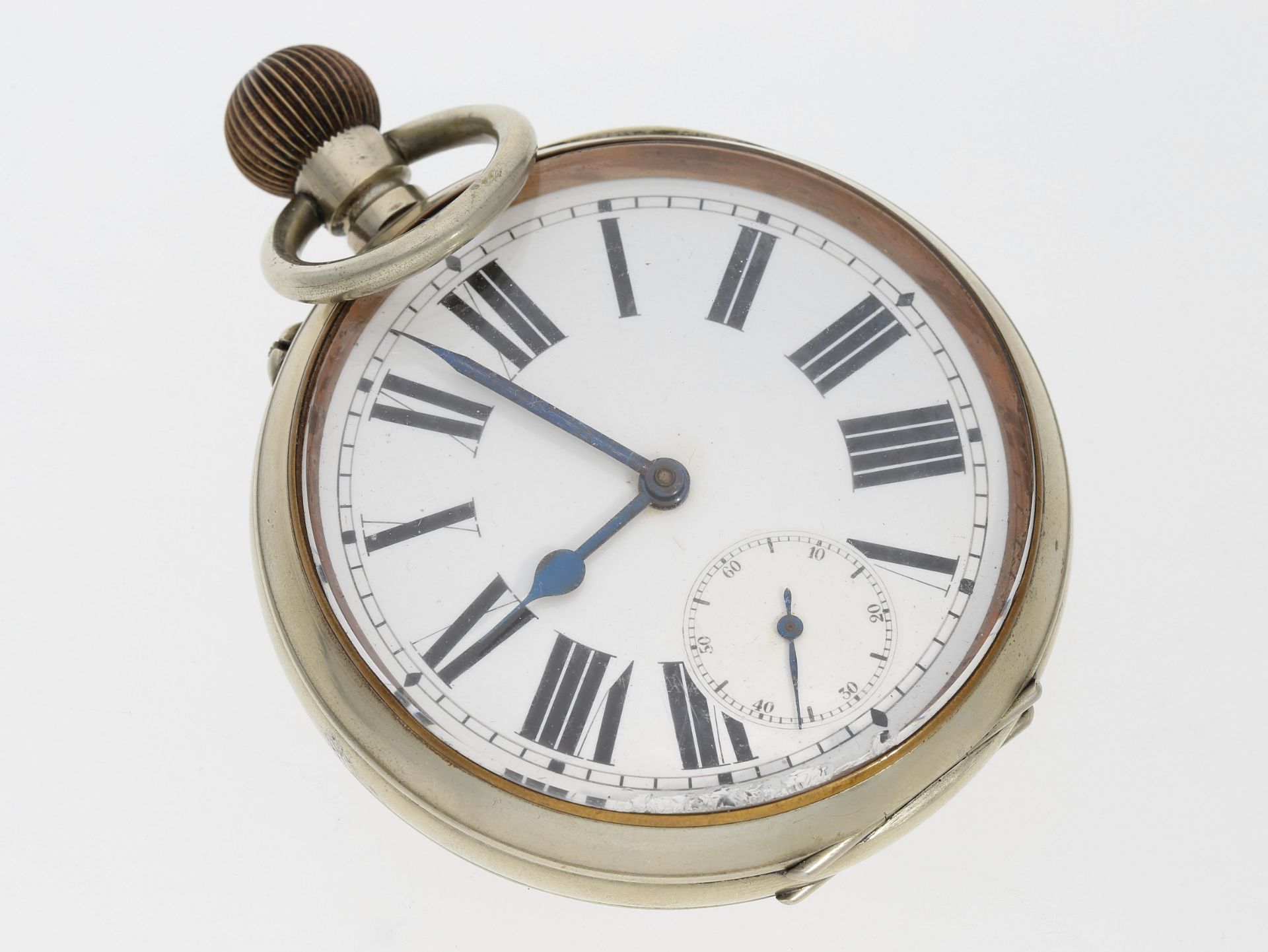 Taschenuhr: seltene, übergroße Taschenuhr mit 8-Tage-Werk, vermutlich Omega, ca. 1890