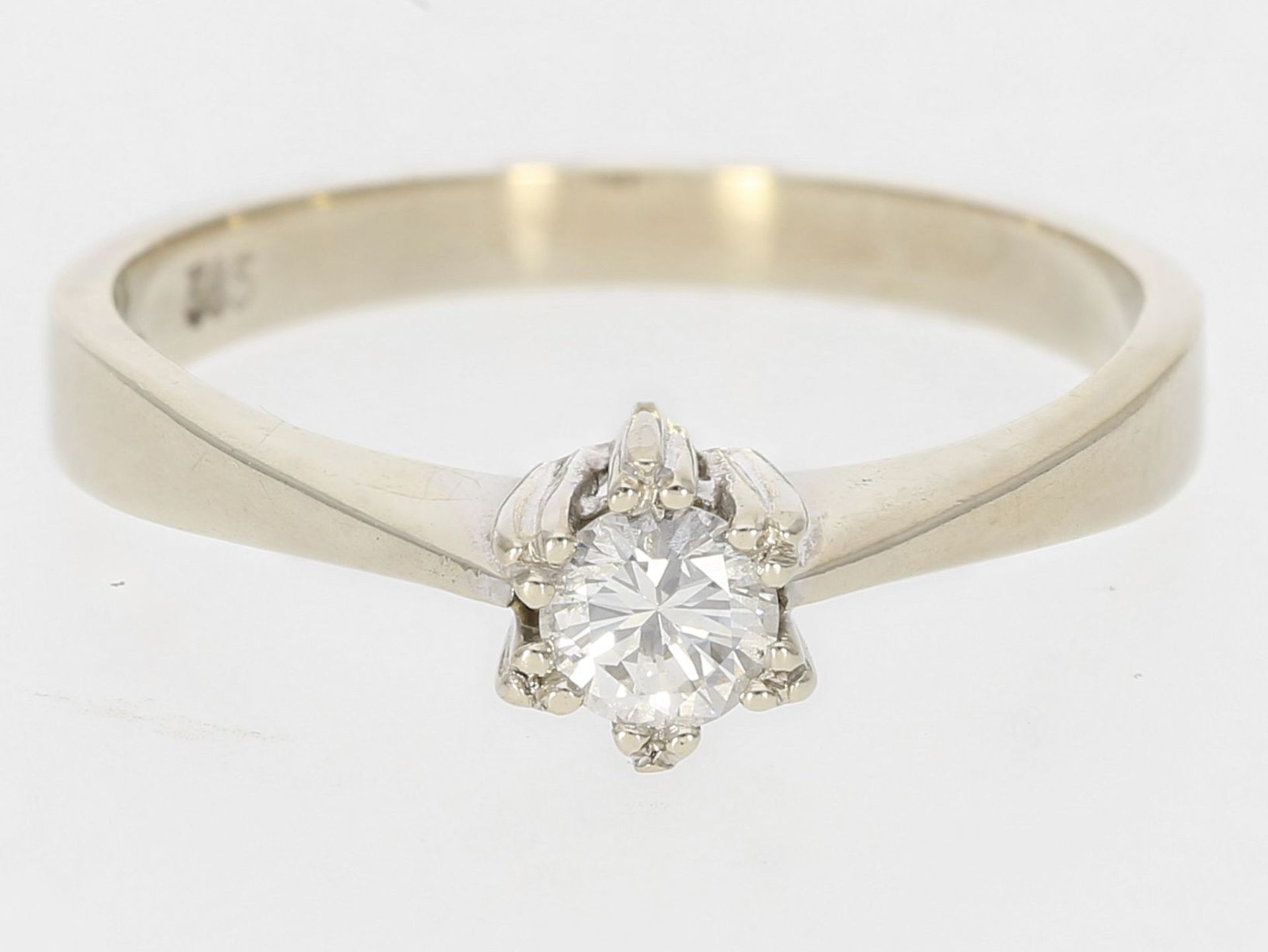 Ring: kleiner vintage Solitär/Brillantring von ca. 0,25ct, 14K Gold, Juwelier Wempe