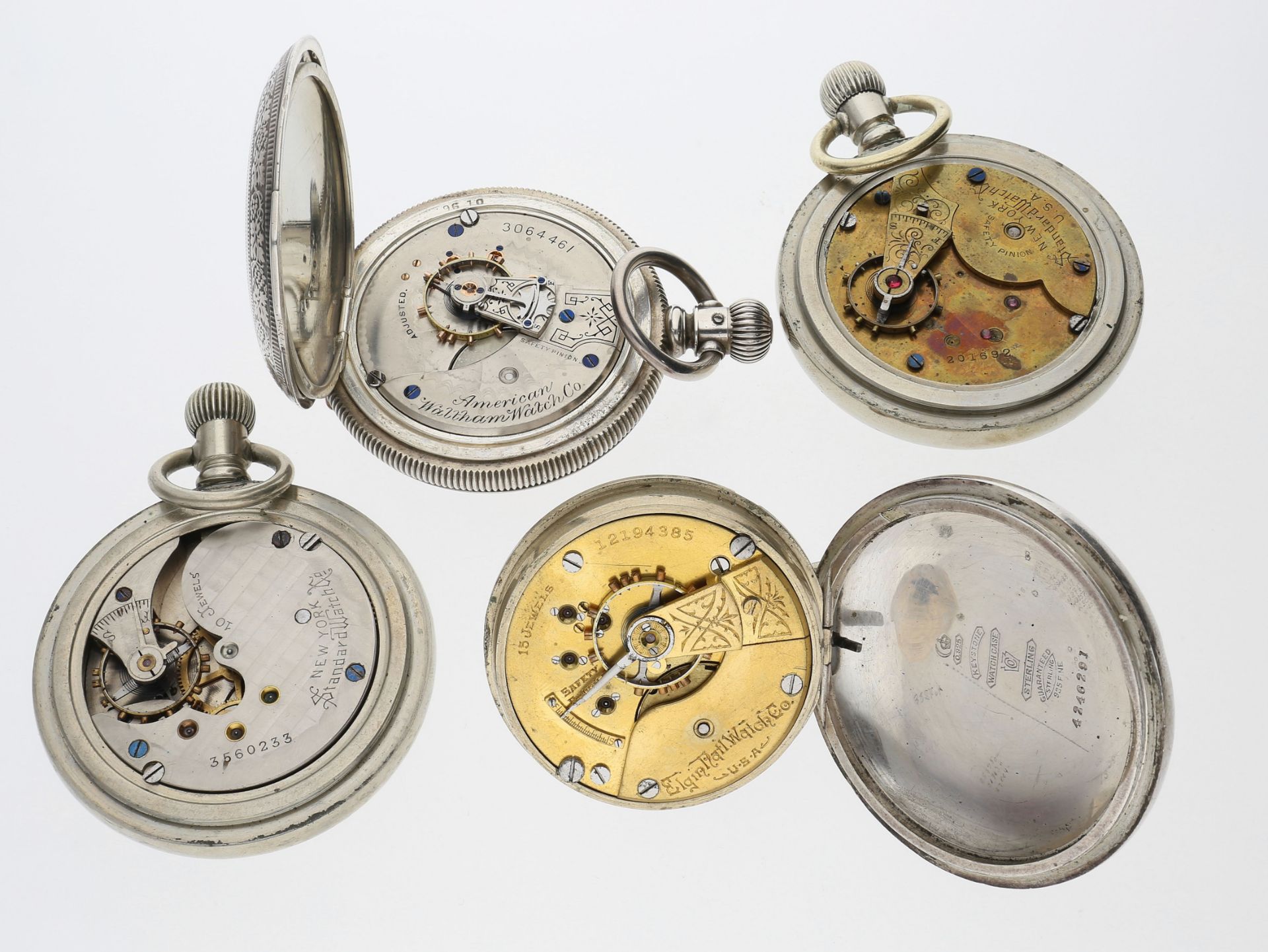 Taschenuhr: Konvolut von 4 schweren amerikanischen Taschenuhren, ca. 1880-1900 - Bild 2 aus 2