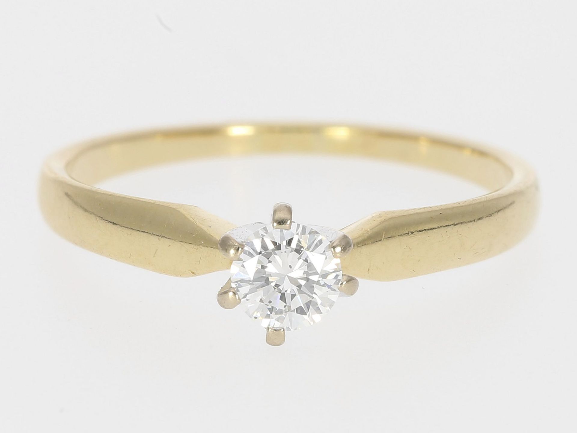 Ring: kleiner vintage Solitär/Brillantring von ca. 0,30ct, 14K Gold