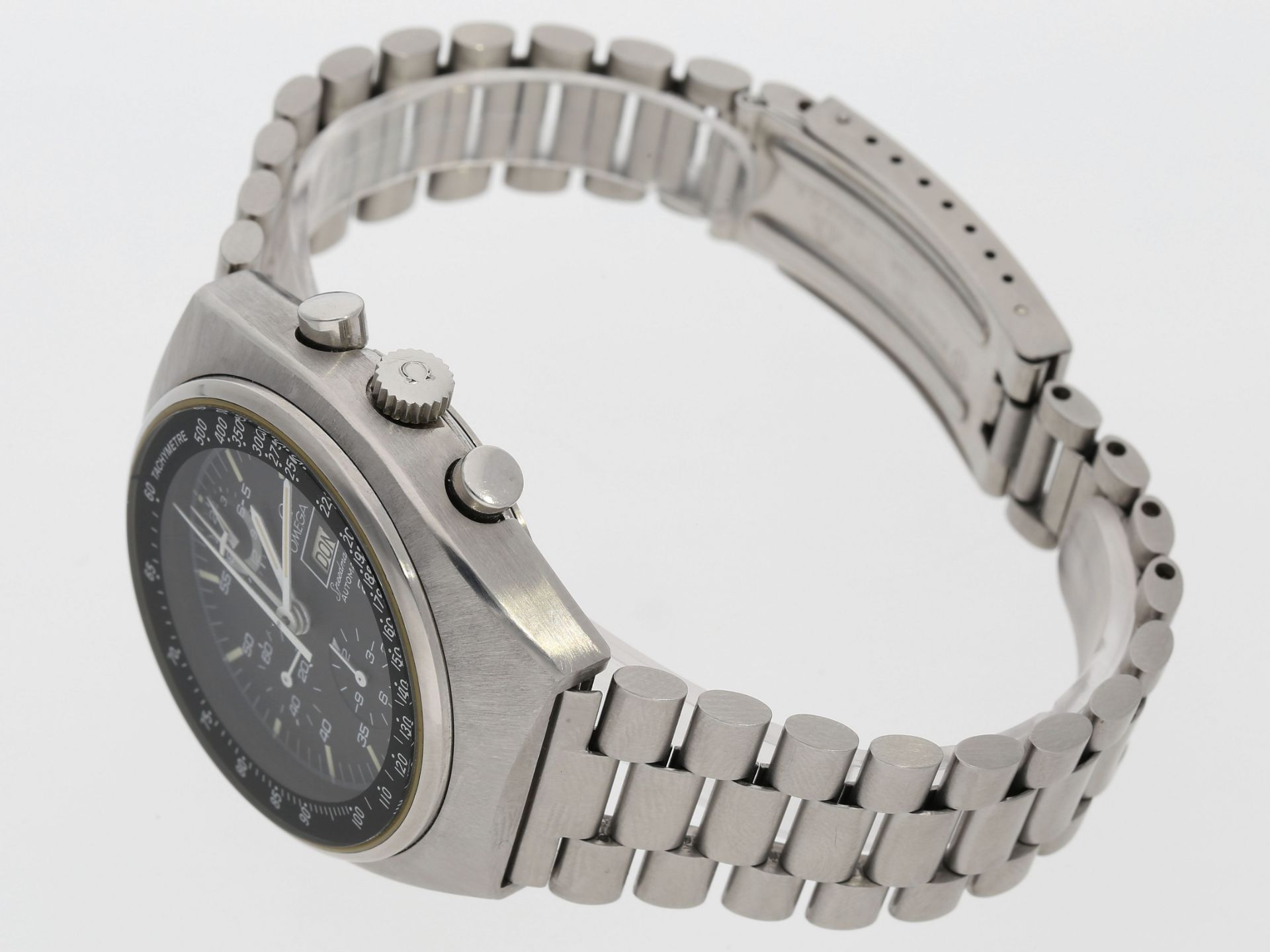 Armbanduhr: gesuchter automatischer Chronograph, Omega Speedmaster Mark 4,5, Ref. 176.0012, 80er-Jah - Image 2 of 3