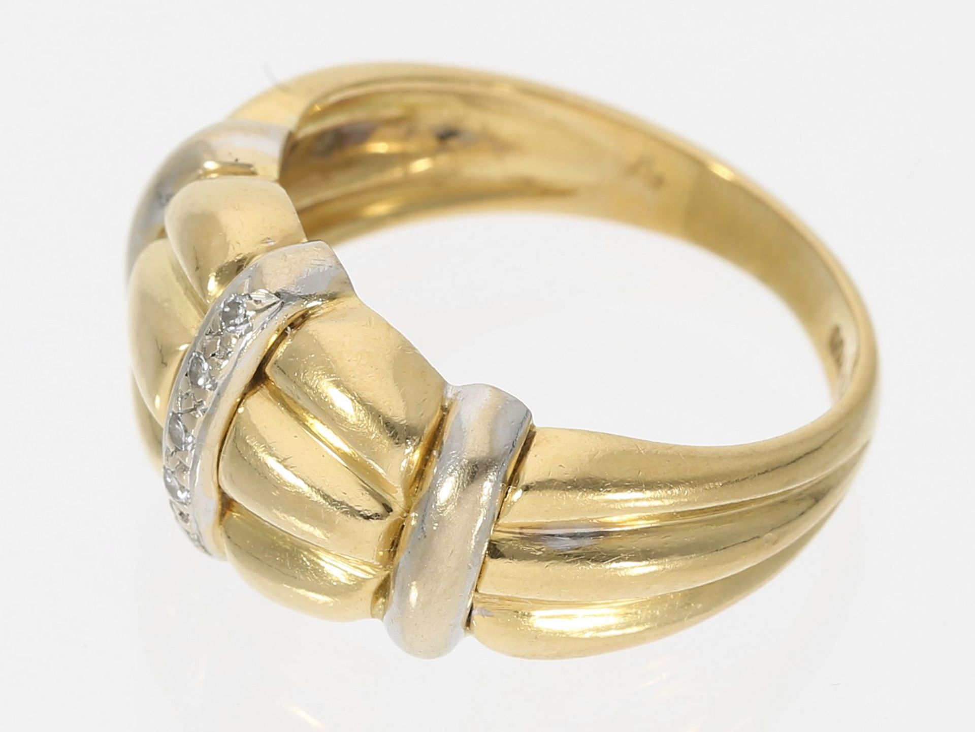 Ring: dekorativer kleiner Goldring mit Brillanten,18K Gold - Image 2 of 2