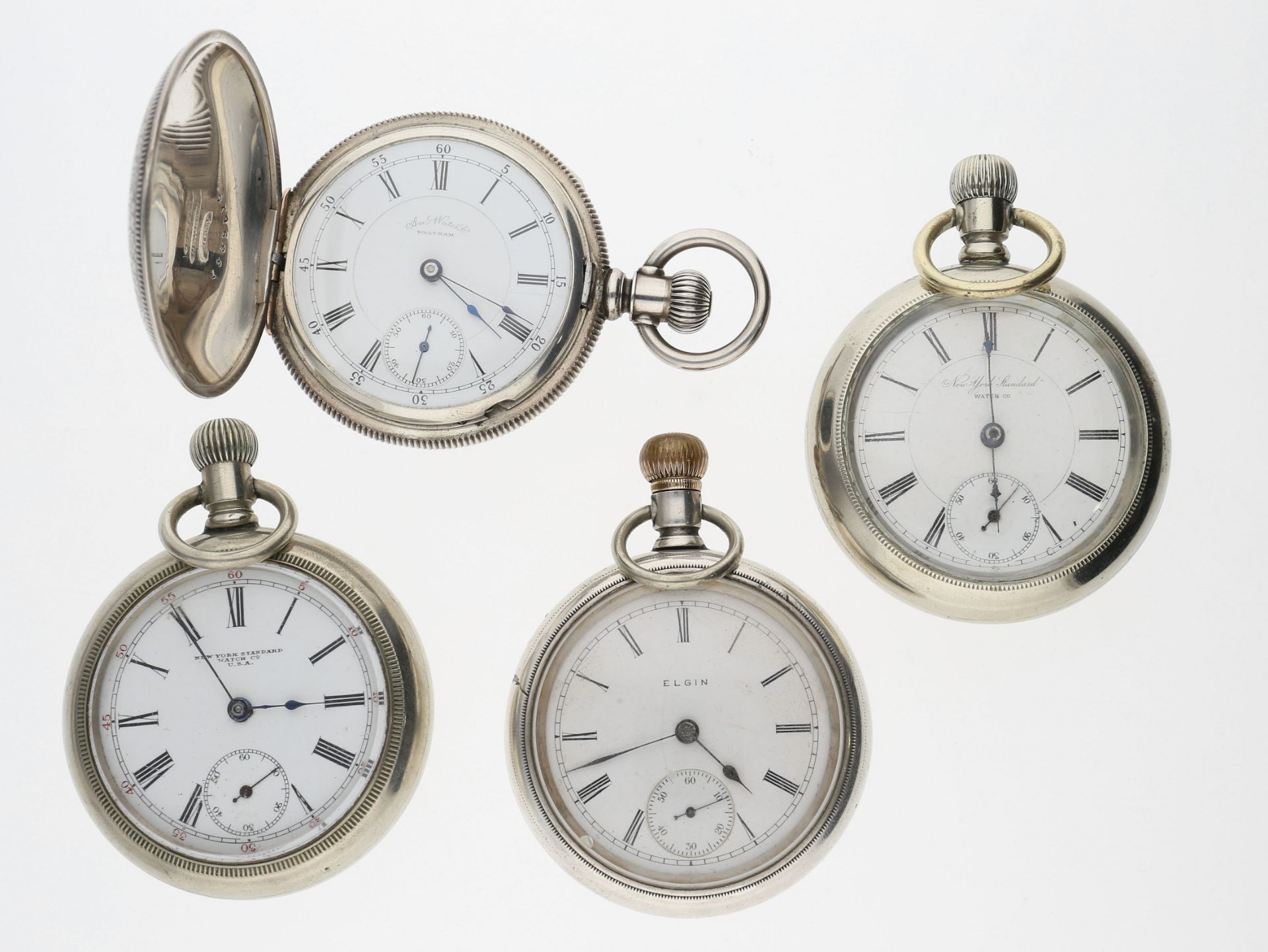 Taschenuhr: Konvolut von 4 schweren amerikanischen Taschenuhren, ca. 1880-1900