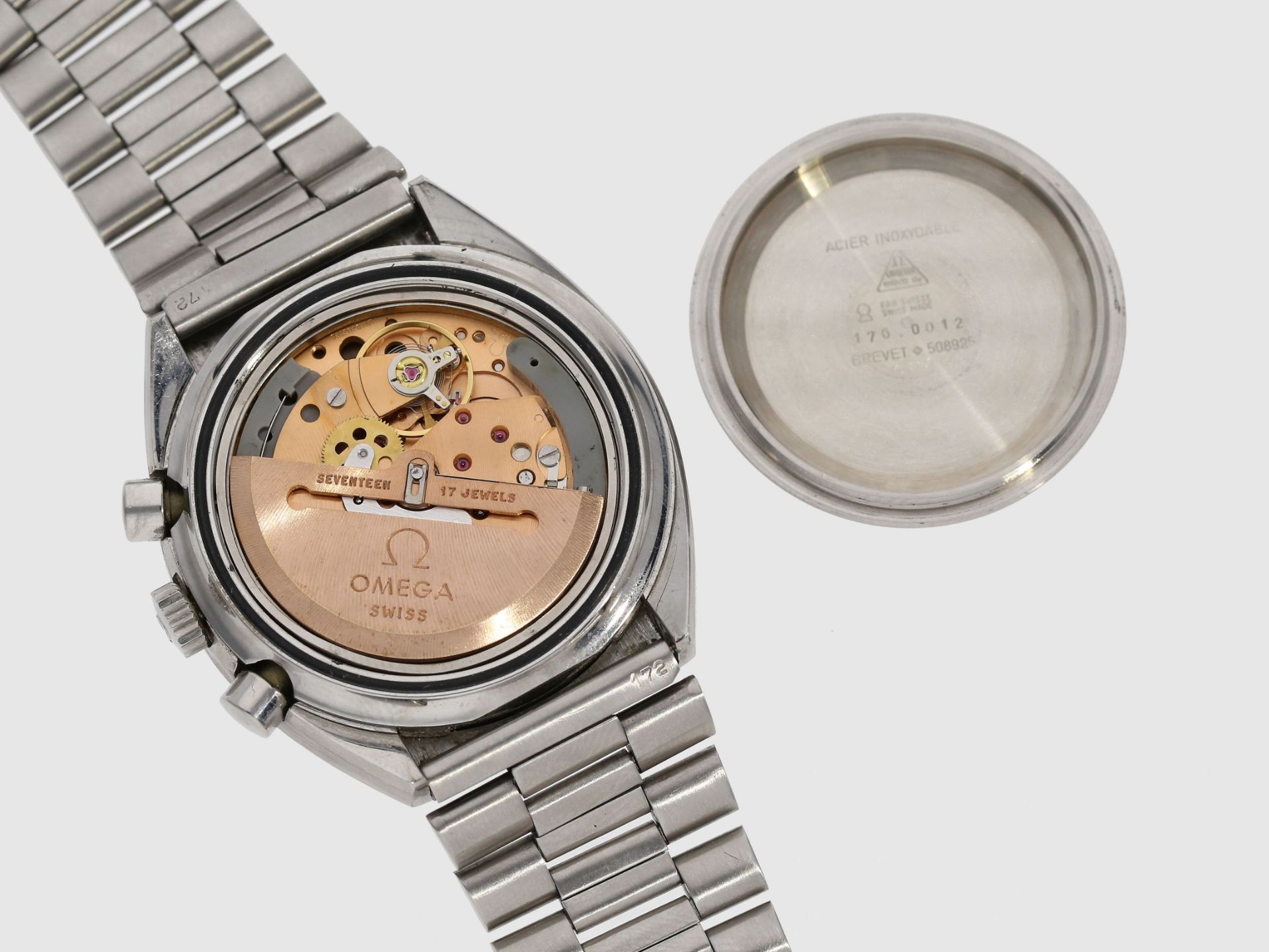 Armbanduhr: gesuchter automatischer Chronograph, Omega Speedmaster Mark 4,5, Ref. 176.0012, 80er-Jah - Image 3 of 3