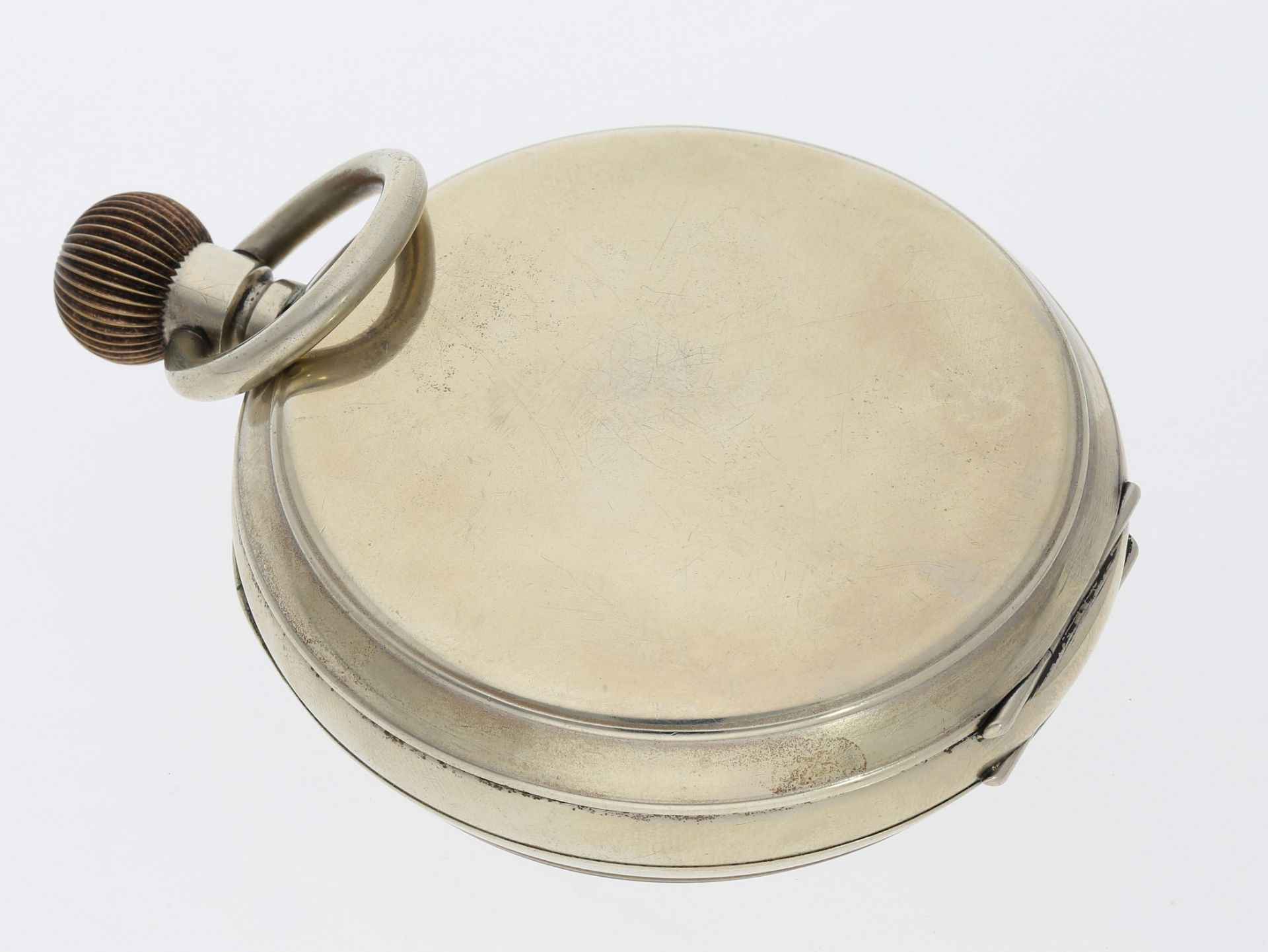 Taschenuhr: seltene, übergroße Taschenuhr mit 8-Tage-Werk, vermutlich Omega, ca. 1890 - Image 2 of 3