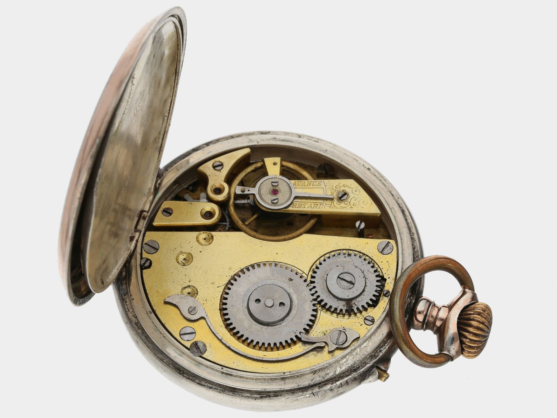 Taschenuhr: komplizierte astronomische Taschenuhr mit Vollkalender und Mondphase, Roskopf ca. 1900 - Image 4 of 4