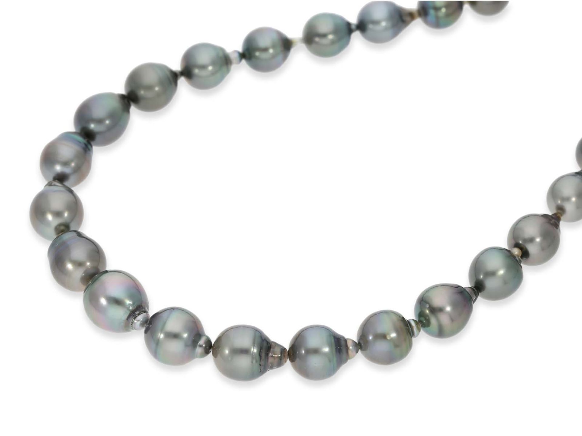 Necklace/Collier: fine Tahiti cultured pearl strand with high quality Tahiti baroque pearls, unworn - Image 3 of 3