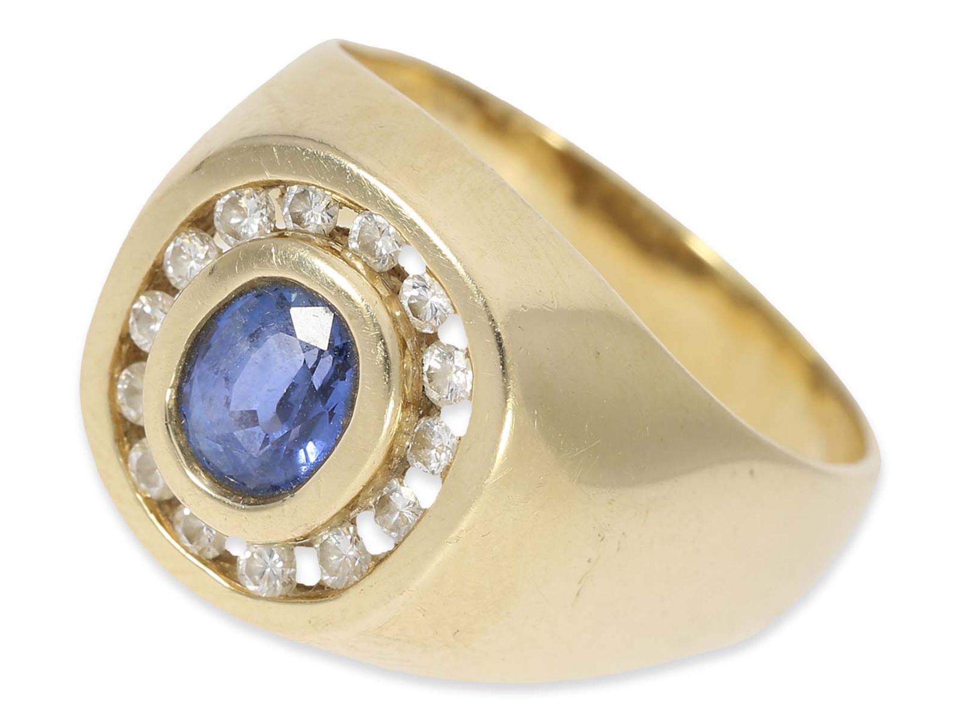 Ring: vintage sapphire/brilliant gold forging, 14K gold - Image 2 of 5