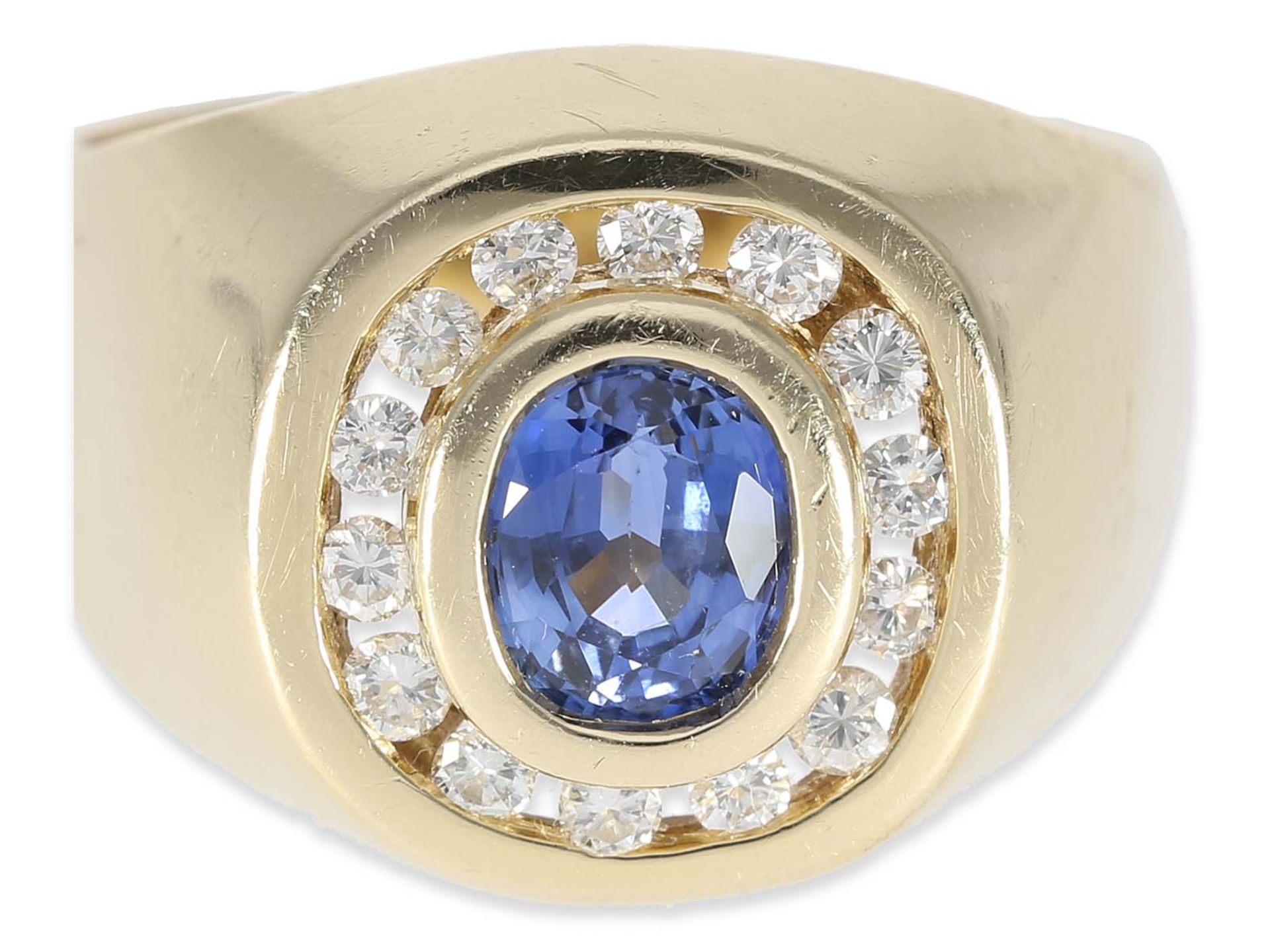 Ring: vintage sapphire/brilliant gold forging, 14K gold - Image 5 of 5