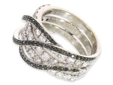 Ring: impressive Italian designer ring with diamonds total approx. 2.04ct, 18K gold