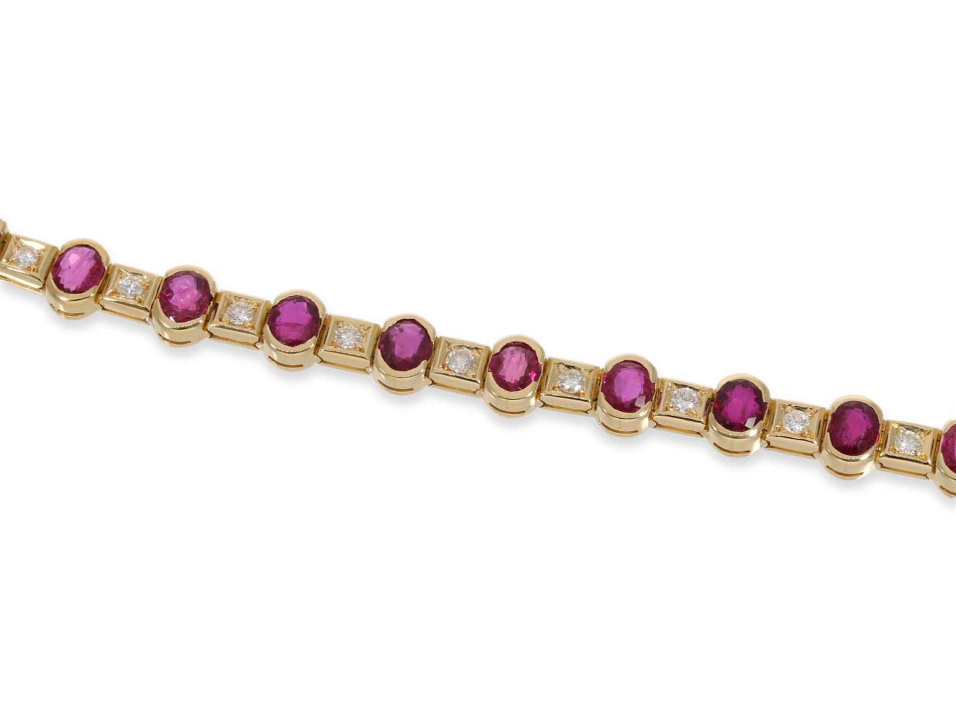 Bracelet: high quality, very beautiful ruby/brilliant goldsmith bracelet, ca. 8,4ct - Image 3 of 3