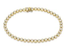 Bracelet: high quality handmade tennis bracelet with about 2.2ct diamonds, 18K yellow gold