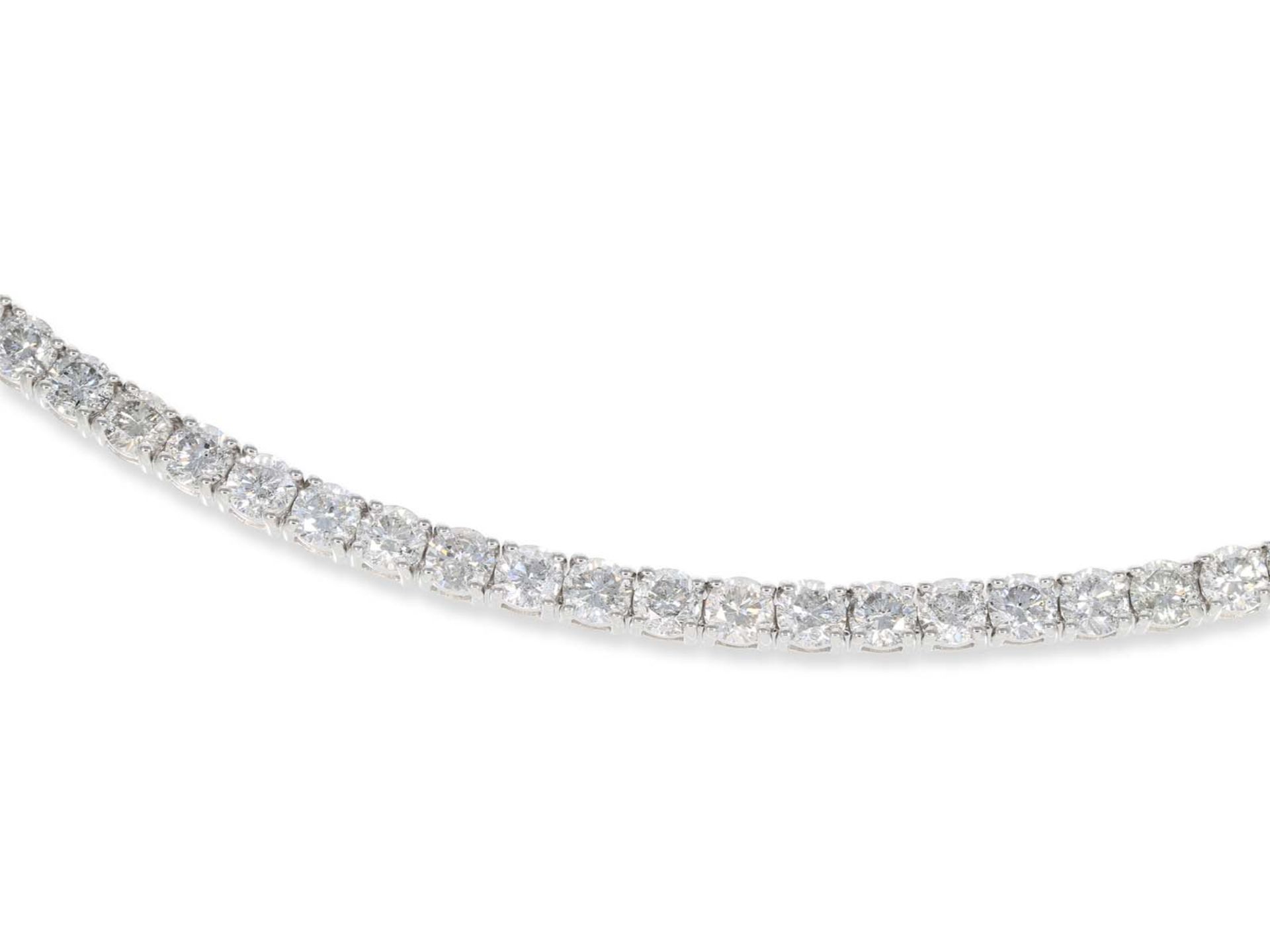 Bracelet: like new high carat revière bracelet set with diamonds, total ca. 11,11ct - Image 3 of 3