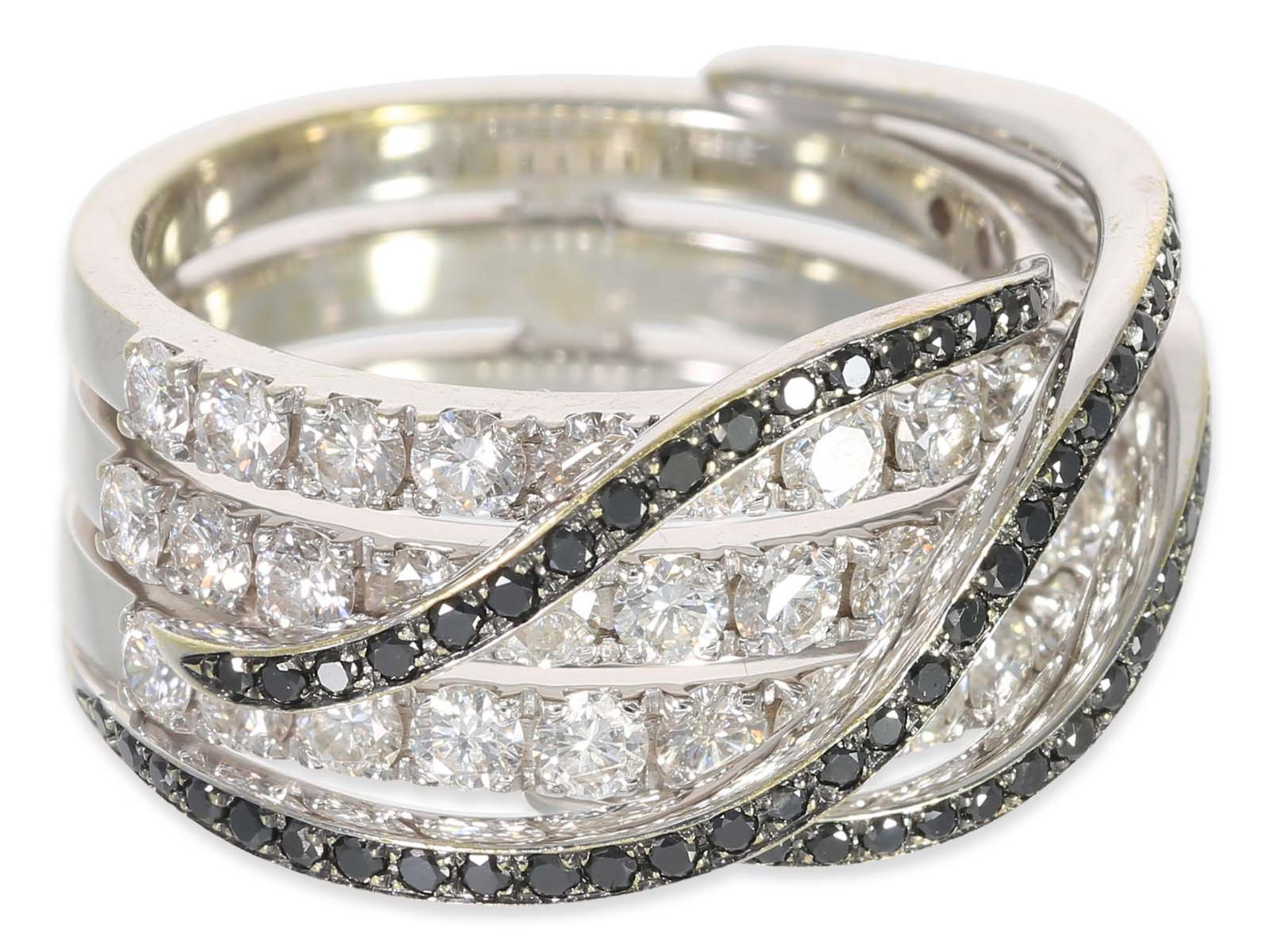 Ring: impressive Italian designer ring with diamonds total approx. 2.04ct, 18K gold - Image 3 of 6