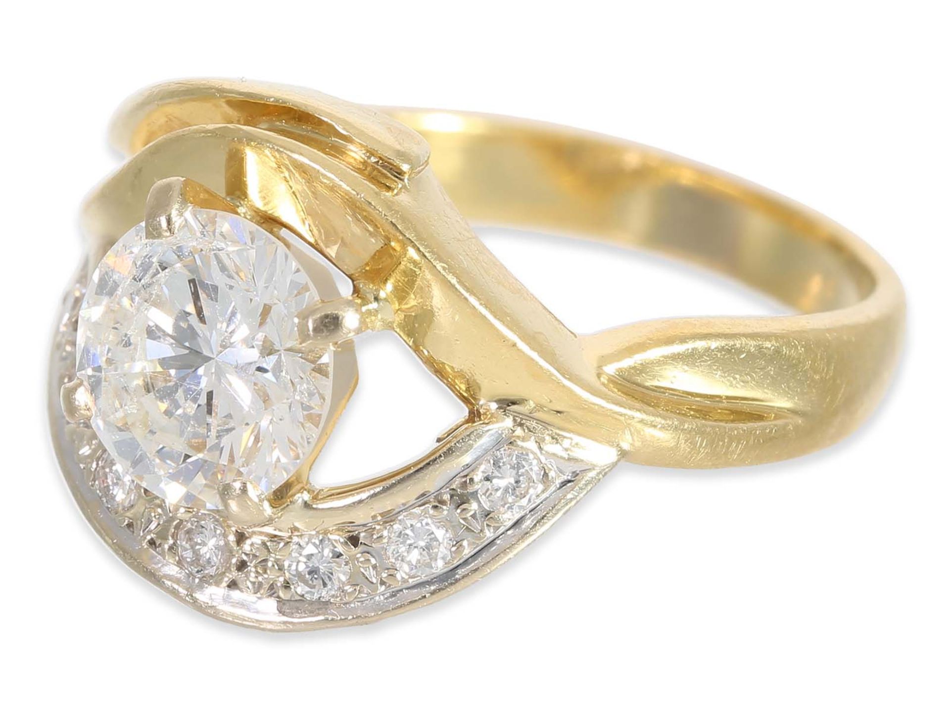 Ring: interesting vintage gold ring with a diamond of approx. 1,55ct, 18K gold - Image 5 of 5