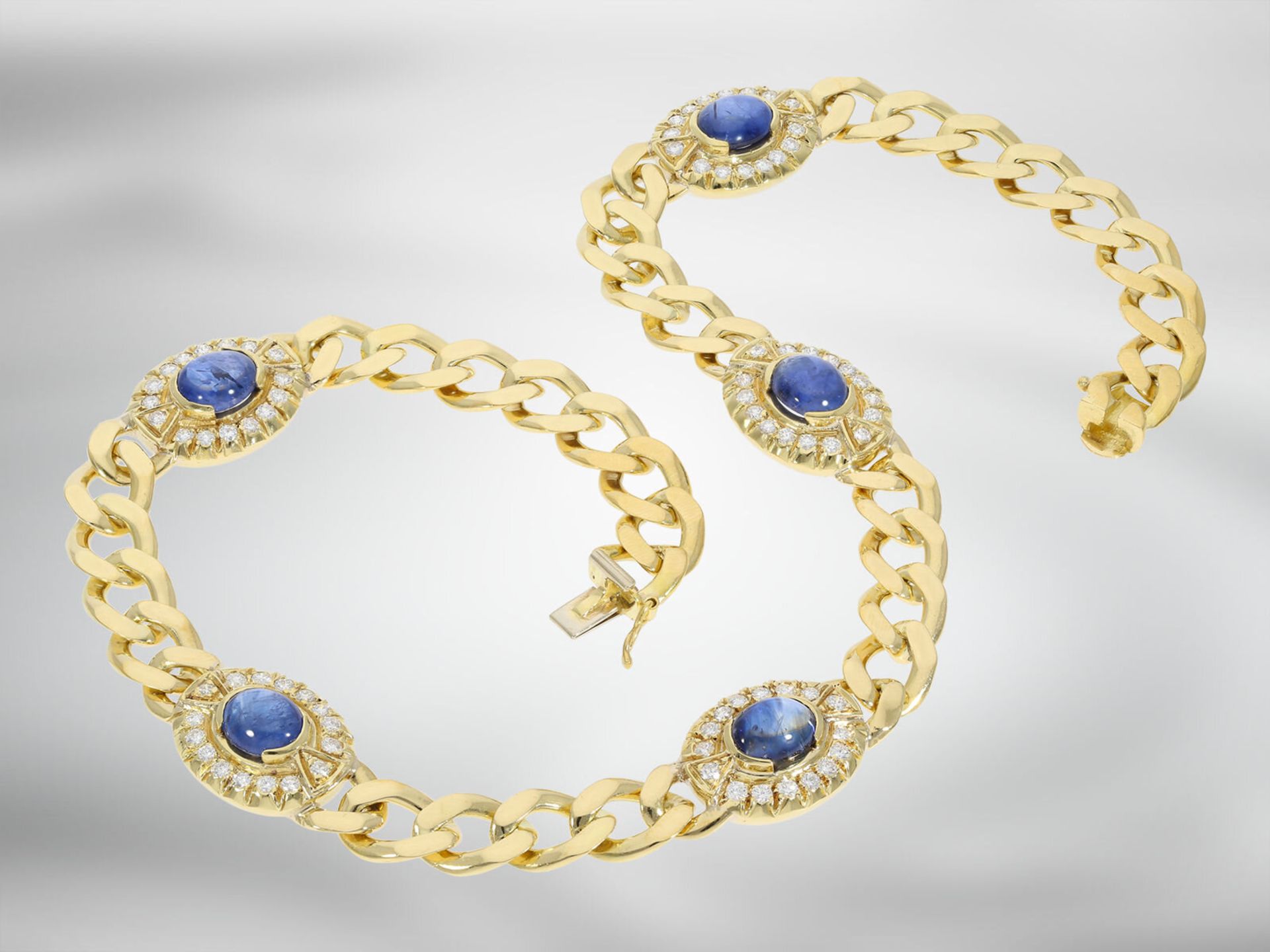 Necklace/Collier: like new very decorative necklace with sapphires and diamonds, total ca. 18,4ct, 1 - Image 2 of 4