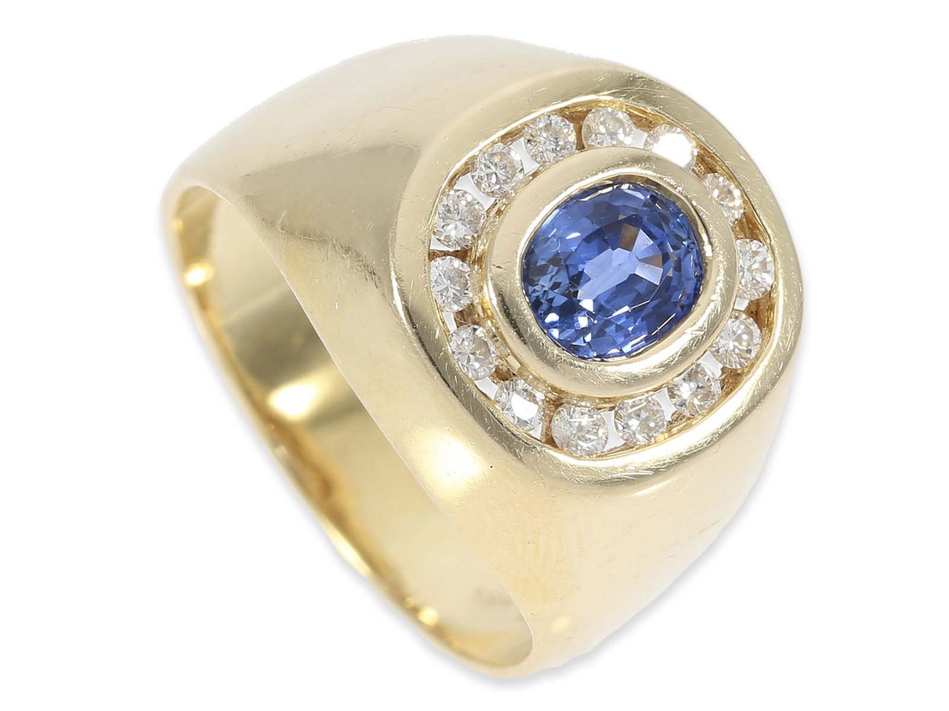 Ring: vintage sapphire/brilliant gold forging, 14K gold - Image 4 of 5