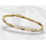 Armband: attraktives Goldschmiedearmband mit Saphiren und Brillanten, insgesamt ca. 2,92ct, 18K Gold