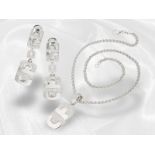 Kette/Collier/Anhänger/Ohrschmuck: modernes, attraktives Bvlgari Brillant-Goldschmiede-Schmuckset, K