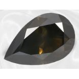 Diamant: 1 loser Natural Fancy Olive Brown Diamant im Tropfenschliff, ca. 3,05ct