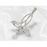 Anhänger: außergewöhnlich schöner Jugendstil-Diamantanhänger mit Altschliff-Diamant von ca. 1,35ct