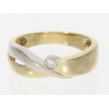 Ring: schöner vintage Bicolor-Brillantring, 14K Gold