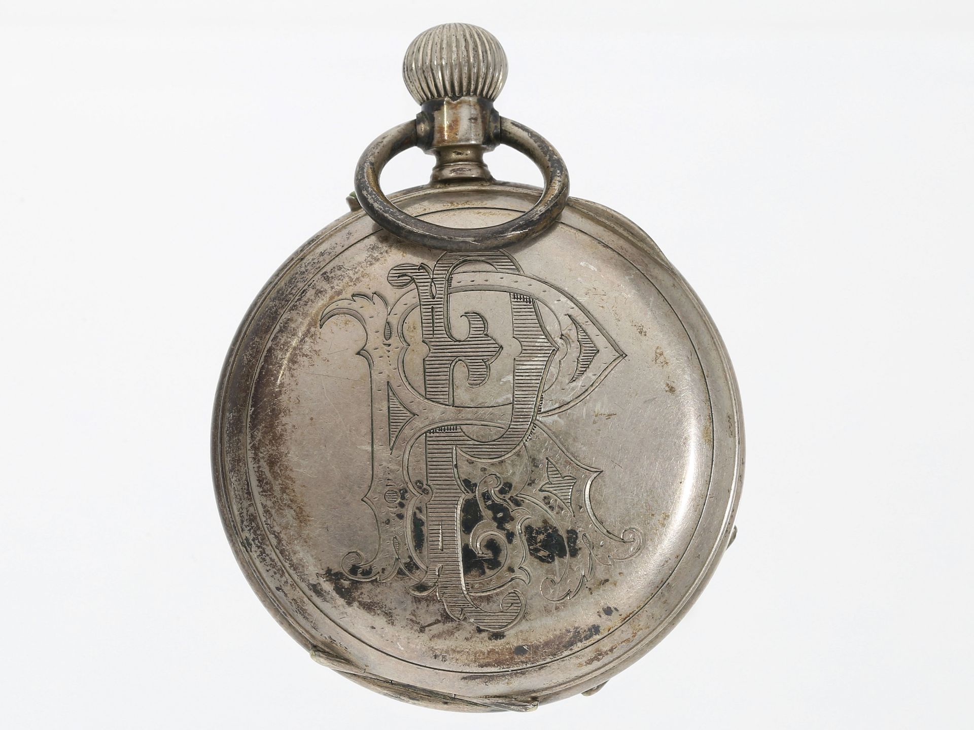 Taschenuhr: frühe Taschenuhr mit Zeigerdatum, Roudergues au Havre, Frankreich um 1880 - Bild 2 aus 4