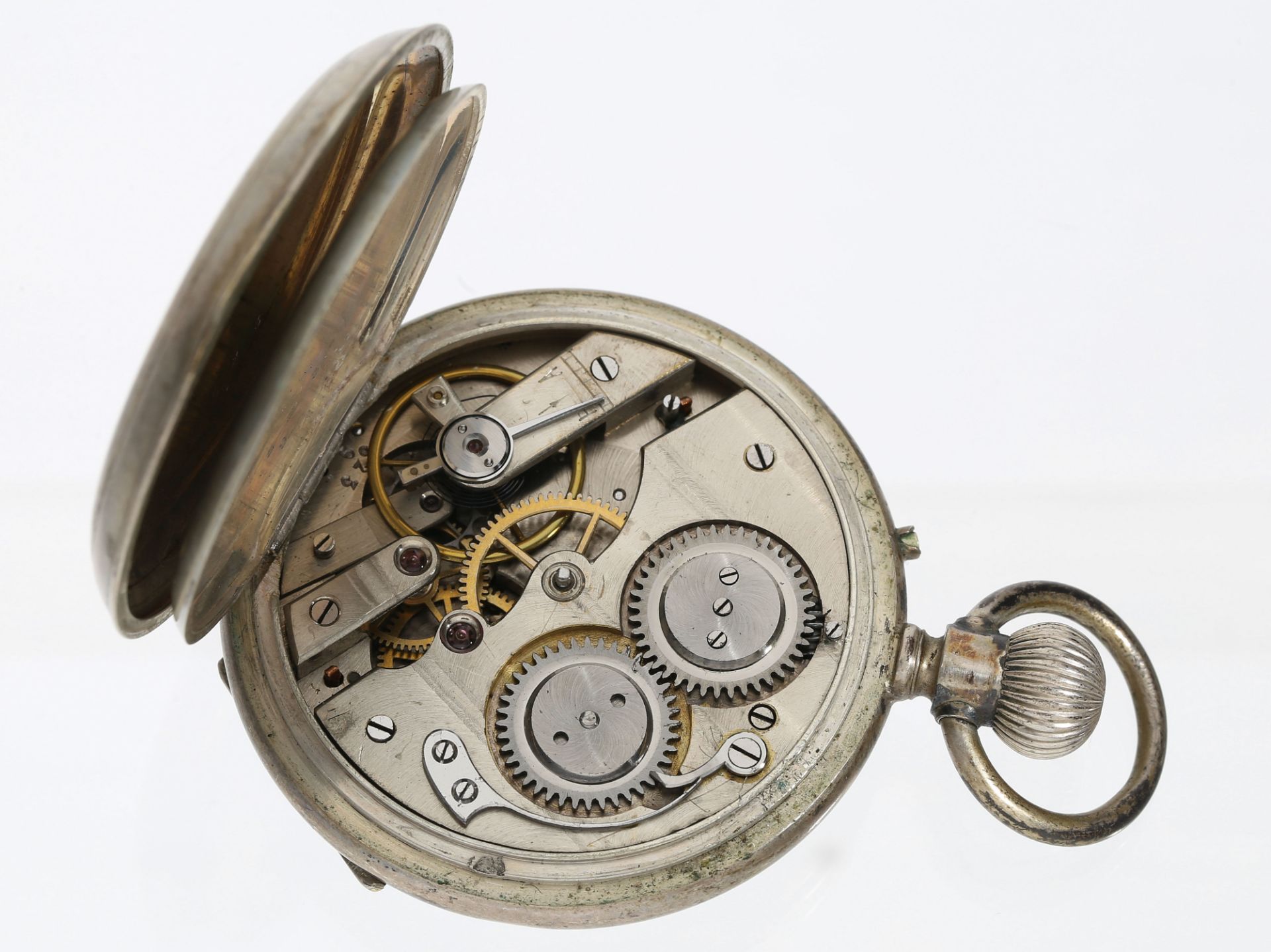 Taschenuhr: frühe Taschenuhr mit Zeigerdatum, Roudergues au Havre, Frankreich um 1880 - Bild 4 aus 4
