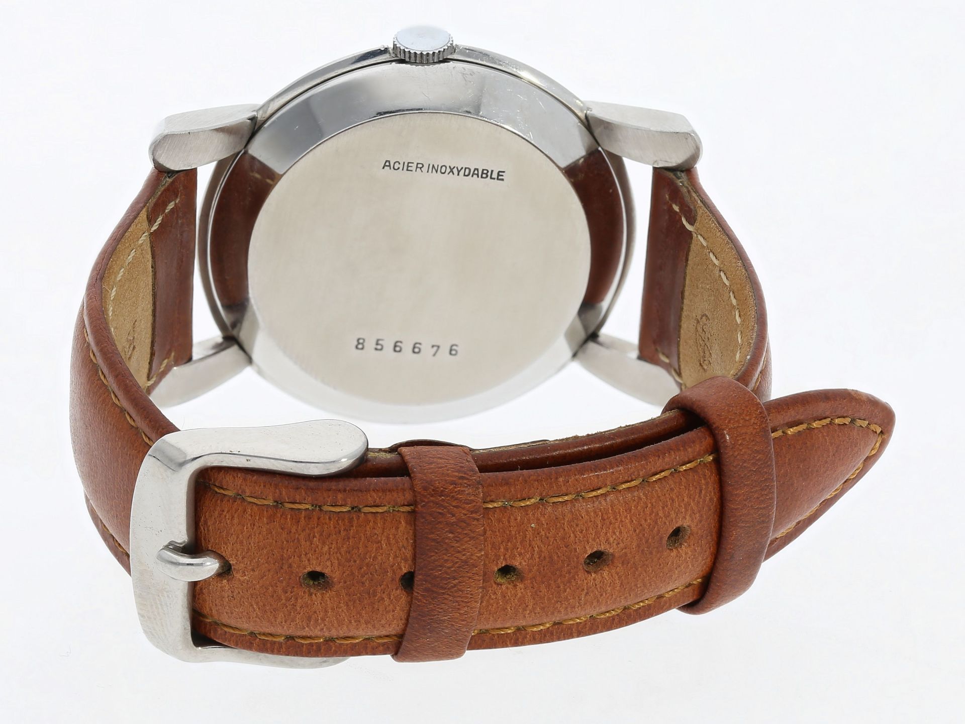 Armbanduhr: attraktive, große Schweizer Herrenuhr der Marke Tavannes, um 1950 - Bild 2 aus 2