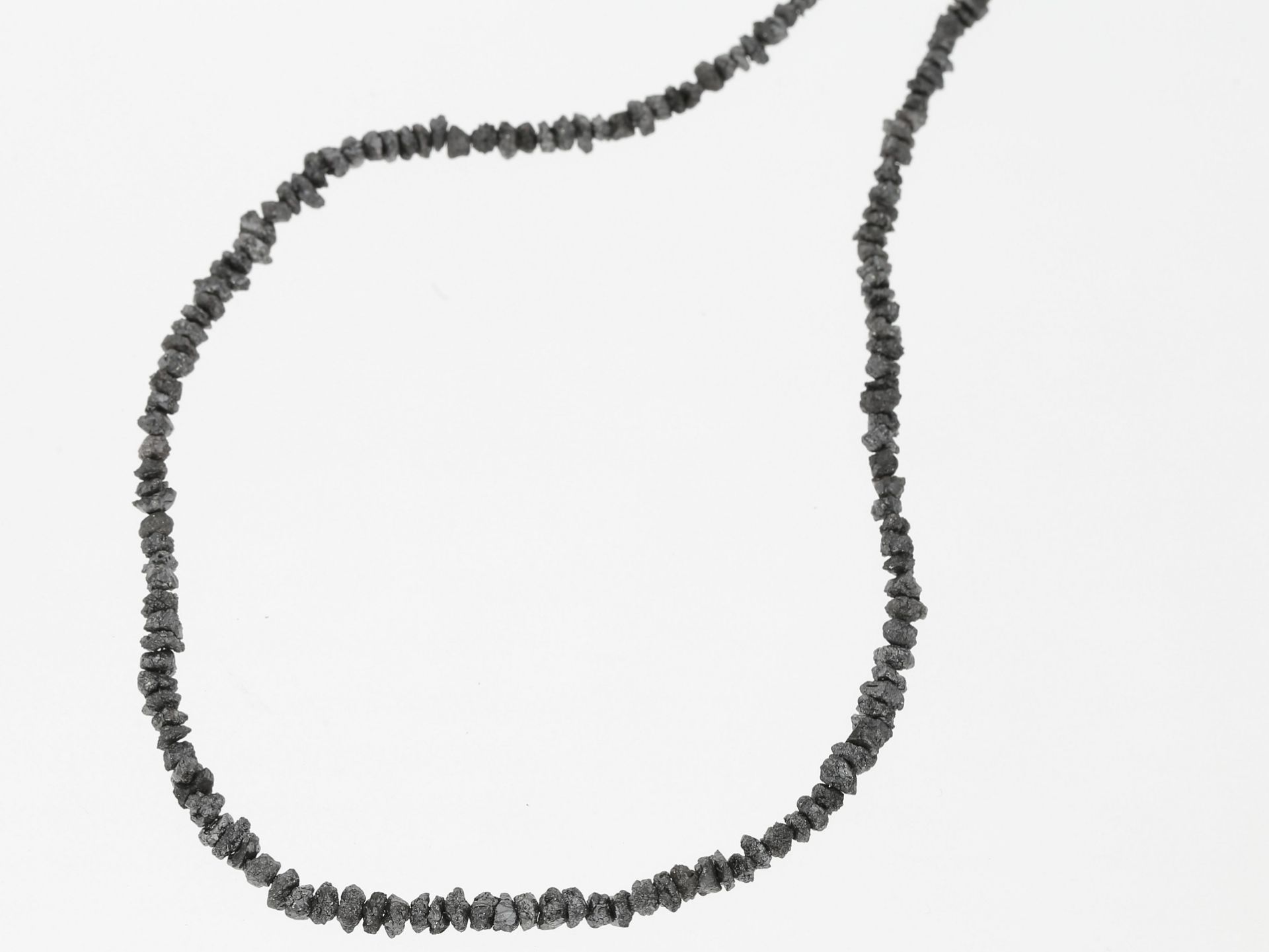 Kette/Collier: zartes Collier mit schwarzen Rohdiamanten - Bild 2 aus 2