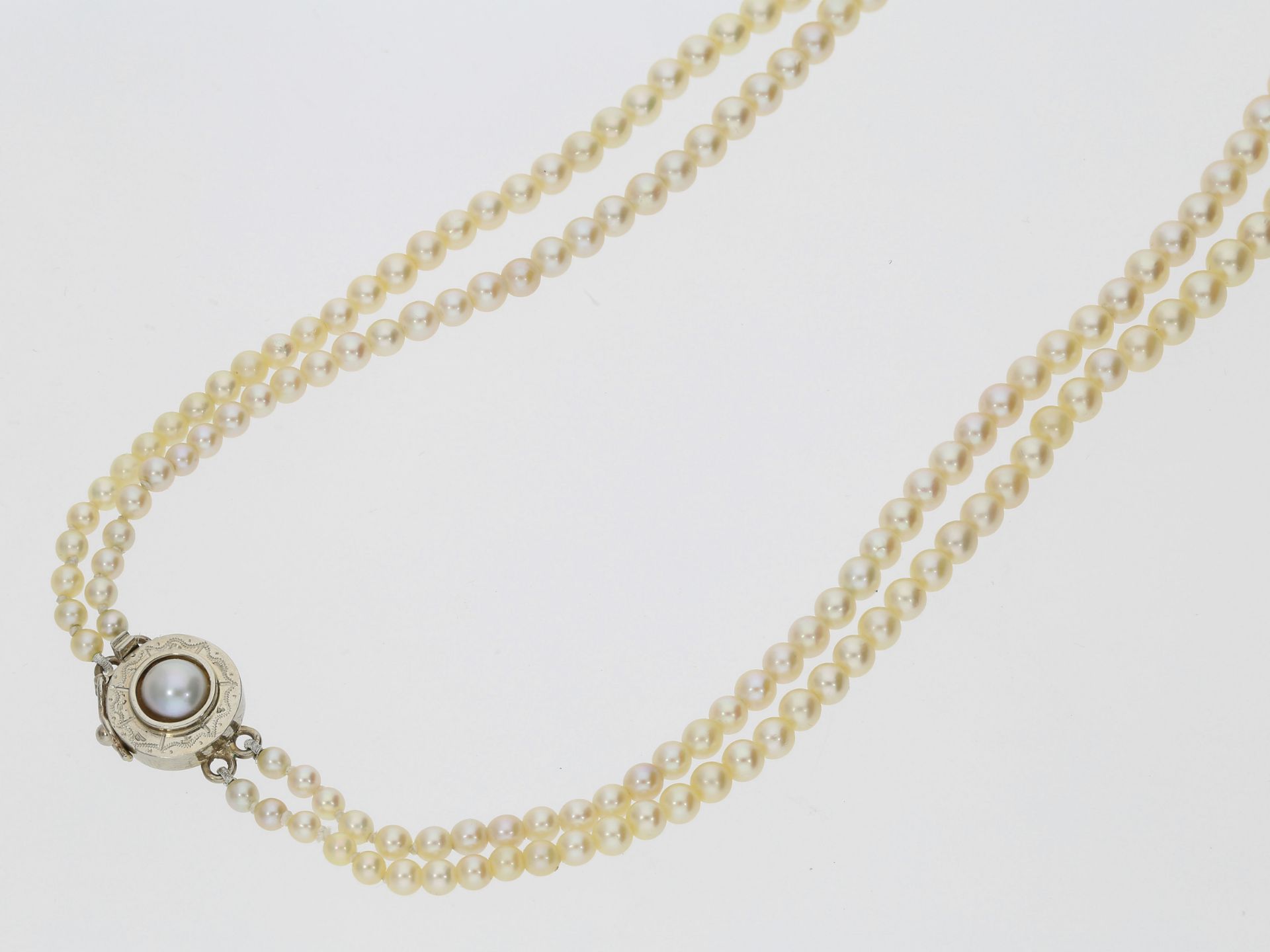 Kette/Collier: doppelreihige vintage Perlenkette - Image 2 of 2