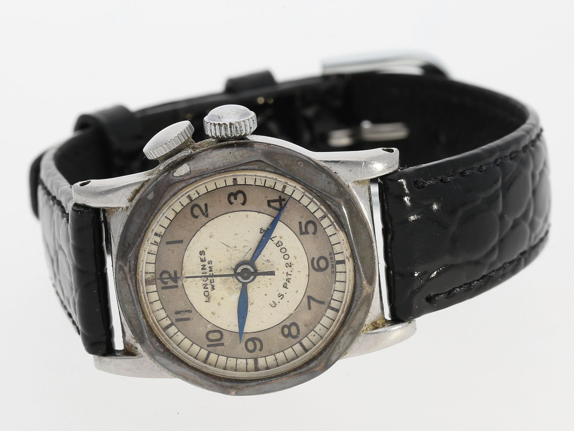 Armbanduhr: seltene Longines Weems mit Zentralsekunde, vermutlich 40er-Jahre
