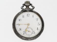 Taschenuhr: attraktive Jugendstil-Reliefuhr in Chronometerqualität, ca.1910