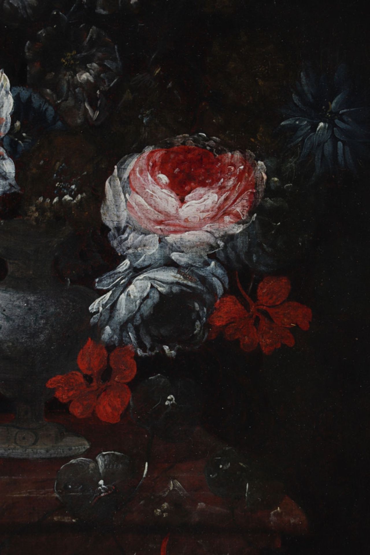 Künstler des 17. JahrhundertsUmkreis Neapel. - Blumenstück - Öl/Lwd. Doubl. 38 x 28 cm. Ve - Image 4 of 4