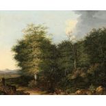 Felix Bockhorni1801 Wolfratshausen - 1878 Wolfratshausen - Bewaldete Landschaft mit einem Hir