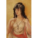 Künstler des 19. Jahrhunderts- Junge Frau in orientalischer Tracht - Öl/Lwd. 85,5 x 60 cm.