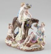 Figurengruppe Silen auf EselKönigliche Porzellan Manufaktur, Meissen um 1860-1870. Porzellan