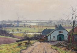 Alfred Rasenberger 1885 Düsseldorf - 1948 Düsseldorf - Weite Landschaft mit Bauernhäusern