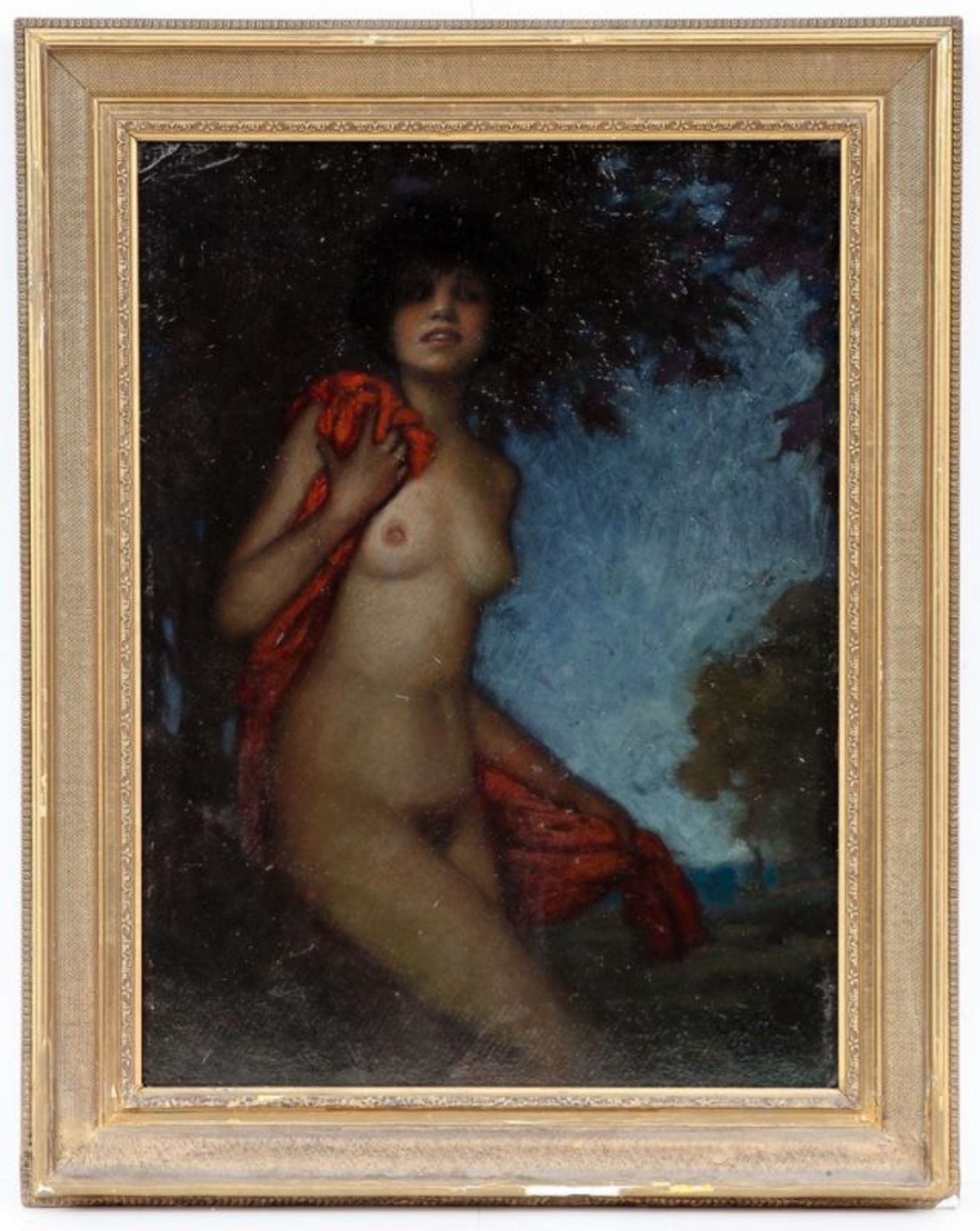 Gorian Vasek Künstler des frühen 20. Jahrhunderts - "Weiblicher Akt" - Öl/Karton. 48,5 x 3 - Bild 2 aus 2