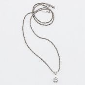 Collier mit River-Brillant von 1,005 ct 750/- Weißgold, gestemp. Gewicht: 5,3 g. 1 Brillant-