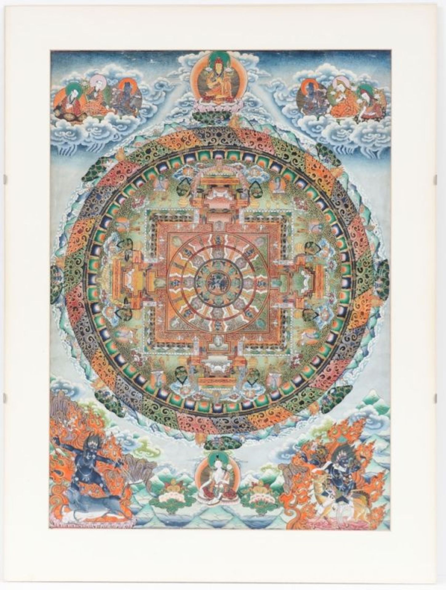 Mandala-Thangka Tibet/Nepal, Anfang 20. Jahrhundert. Gouache und Goldfarbe/Leinentuch. 67 x 4 - Image 2 of 2