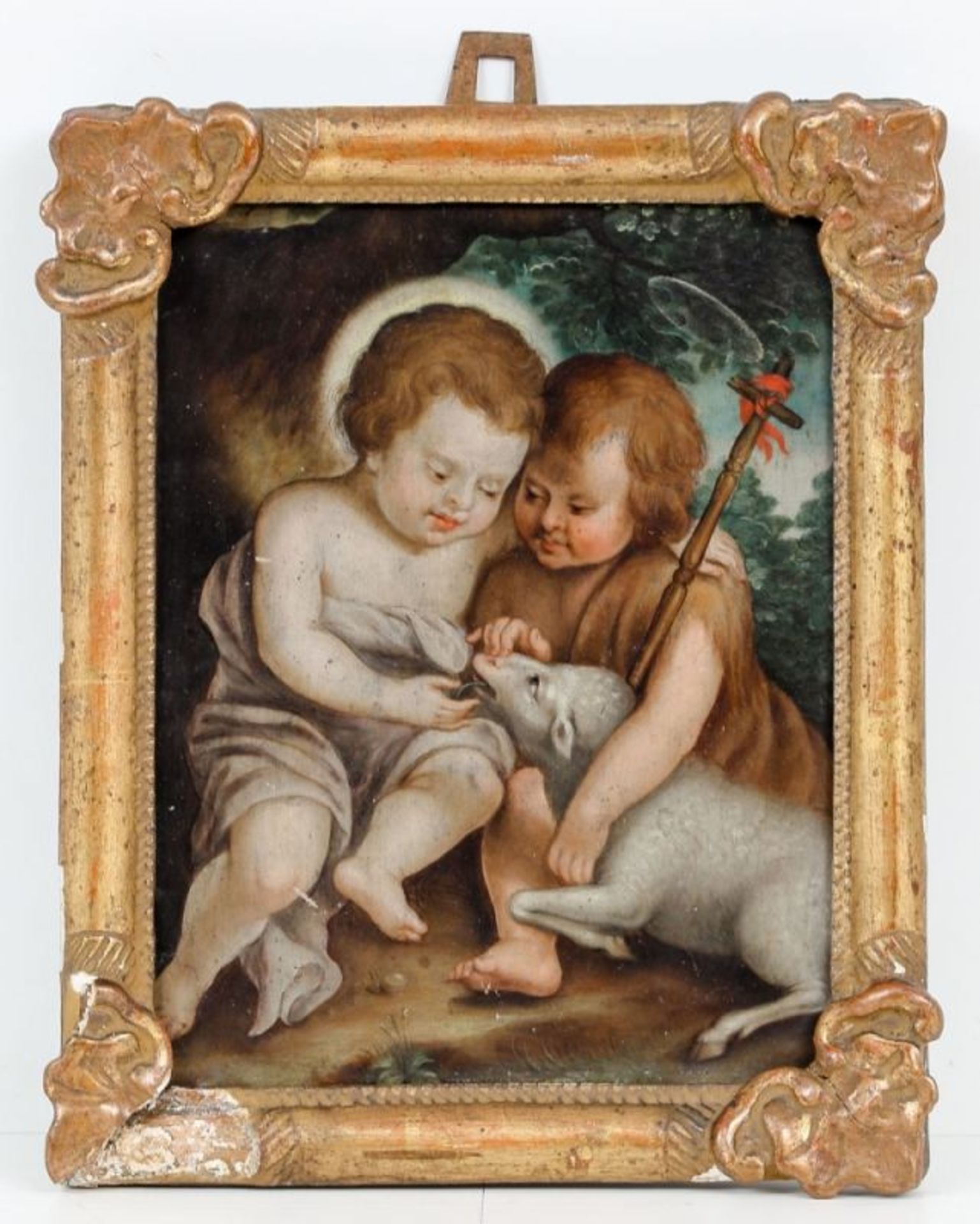 Künstler des 17./18. Jahrhunderts - Christus und Johannes der Täufer als Kinder - Öl/Kupfe - Bild 2 aus 2