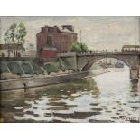 Max von Mertens 1877 Diedenhofen - 1963 Hannover - Brücke in Pariser Vorstadt I - Öl auf Lw