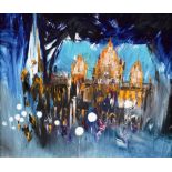 Heinz Werner Coswig 1928 - 2019 - Bremer Rathaus mit dem Turm der Liebfrauenkirche - Acryl/Lw