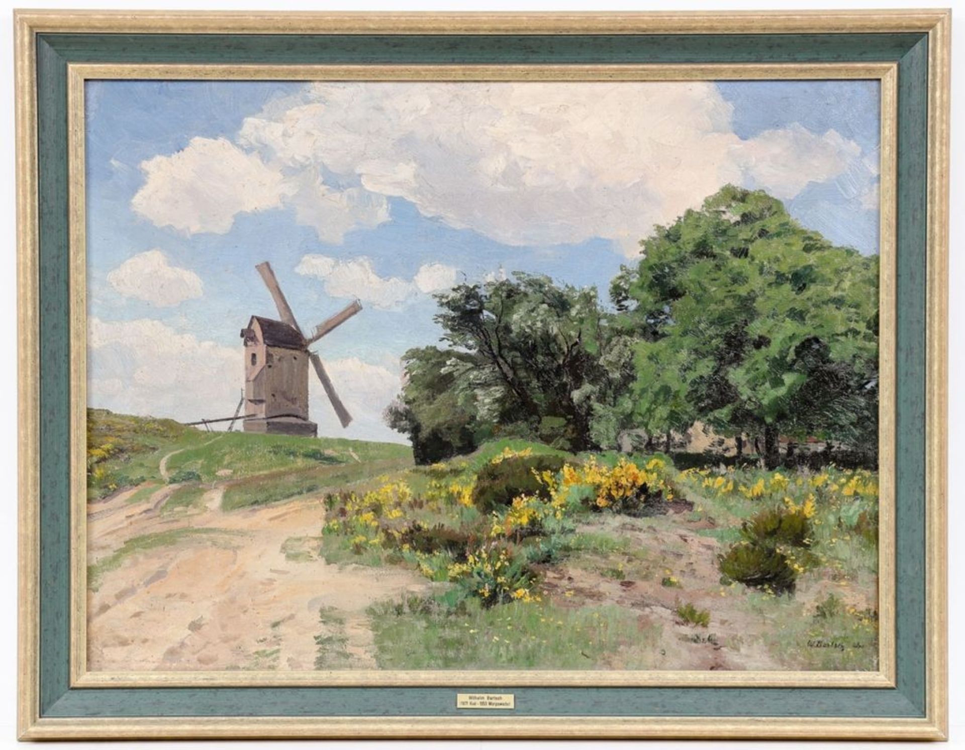 Wilhelm Bartsch 1871 Kiel - 1953 Hannover - "Die Mühle" - Öl/Lwd. 54 x 72 cm. Sign. und ort - Bild 2 aus 2