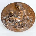 Claude Michel 1738 Nancy - 1814 Paris in der Art des - Weiblicher Satyr mit Kind - Bronzemeda