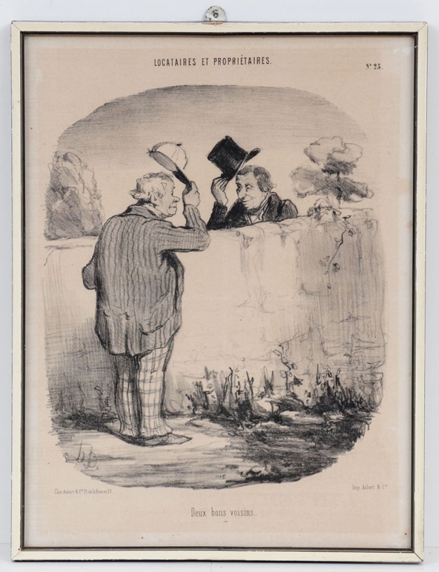 Honoré Daumier 1808 Marseille - 1879 Valmondois - "Deux bons voisins" (Zwei gute Nachbarn, 1 - Image 2 of 2